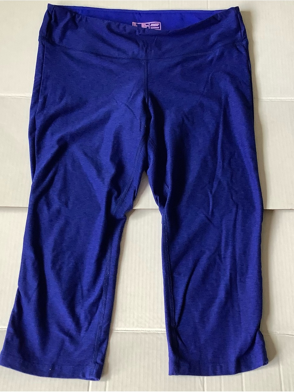 New Balance Blue Heather NB Dry Crop Capri Activewear Leggings L